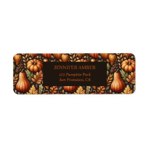 Étiquette Citrouille Rustique Automne & Automne Feuilles Cou