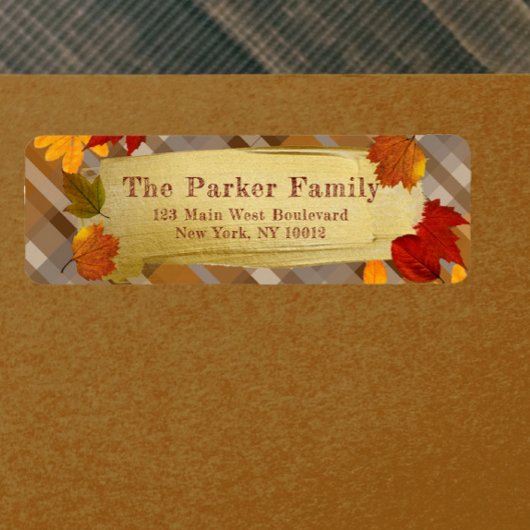 Étiquette Citrouilles D'Automne Et De Feuillage Sur L'Action