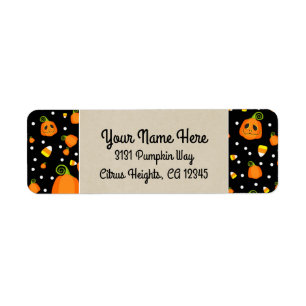 Étiquette Citrouilles d'Halloween Fête Fantaisiste Kraft