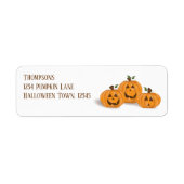 Étiquette Citrouilles d'Halloween Mignons Jack O'lanterns (Devant)