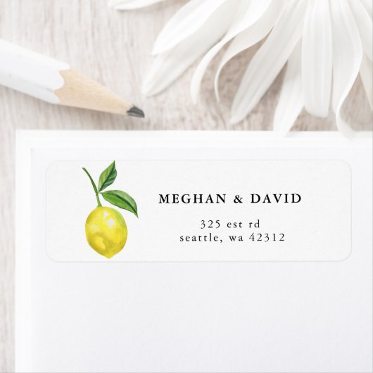 Étiquette Citrus citron rustique Mariage (En situation)