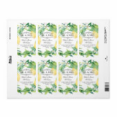 Étiquette Citrus Citrons Blanc Floral vert Mariage de couron (Feuille entière)