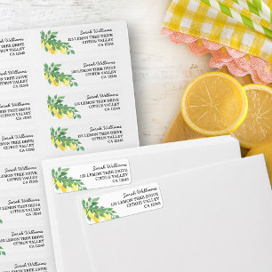 Étiquette Citrus Lemons Nom et adresse de retour
