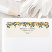 Étiquette Citrus, orange + fleur petit baby shower (En situation)