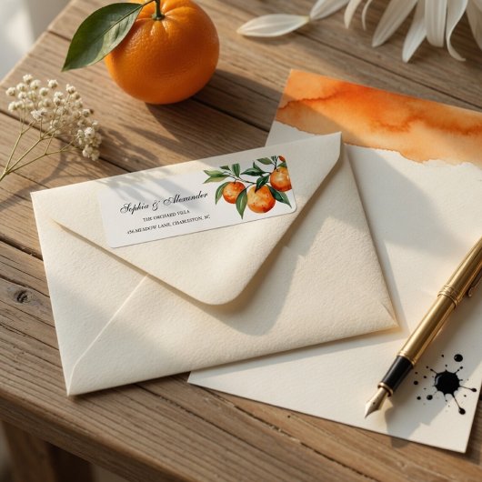 Étiquette Citrus Wedding | Mediterranean Orange