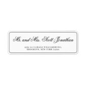 Étiquette Clair Noir Élégante Calligraphie Simple (Devant)