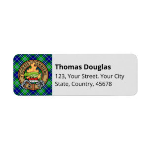 Étiquette Clan Douglas Crest sur Tartan