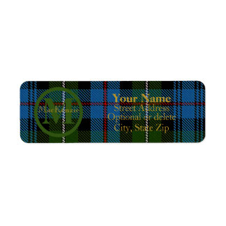 Étiquette Clan écossais MacKenzie Tartan Gold Nom-Initiale