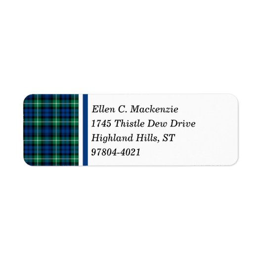 Étiquette Clan Lamont Bleu clair et vert Tartan écossais (Devant)