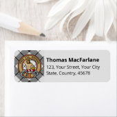 Étiquette Clan MacFarlane Tartan noir et blanc (En situation)