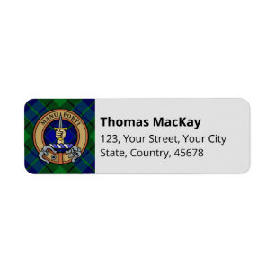 Étiquette Clan MacKay Crest sur Tartan