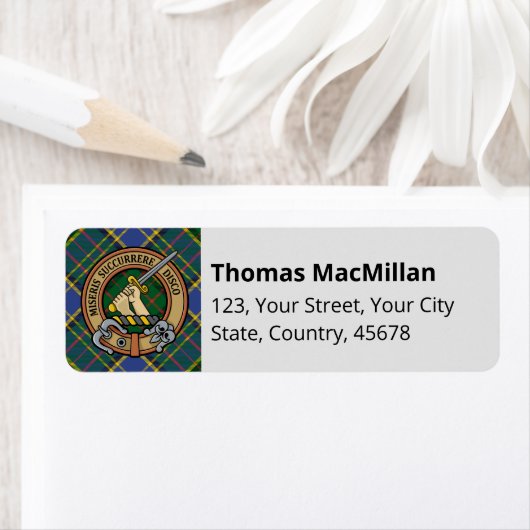 Étiquette Clan MacMillan Chasse Tartan (En situation)