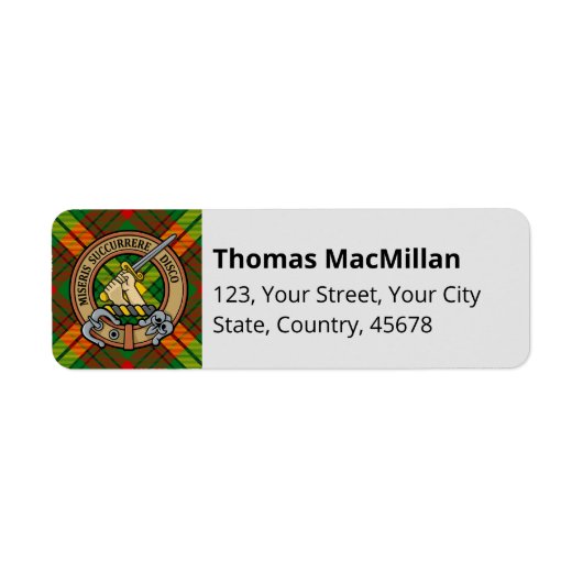 Étiquette Clan MacMillan Tartan (Devant)