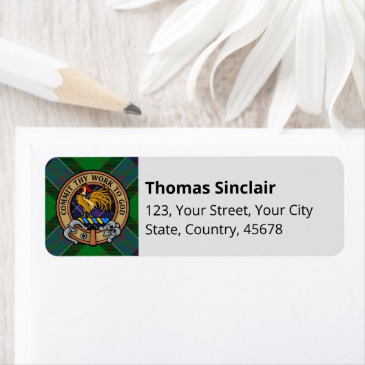 Étiquette Clan Sinclair Chasse Tartan (En situation)