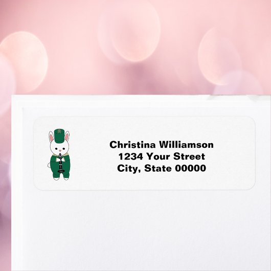 Étiquette Clarinet Band Rabbit Green Adresse de retour