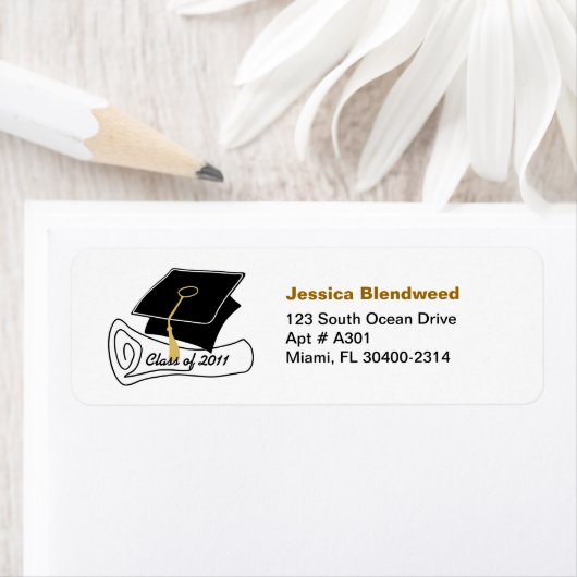 Étiquette Class of 2011 Address Label Diploma 1 (En situation)