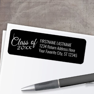 Étiquette Classe avec année personnalisée et adresse de reto