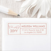 Étiquette Classe De 2017 Rose-Or Géométrique Moderne (En situation)