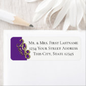 Étiquette Classe de 2018 Purple Gold Graduation (En situation)