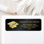 Étiquette Classe de 2025 Graduate Black and Gold Graduation (En situation)