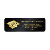 Étiquette Classe de 2025 Graduate Black and Gold Graduation (Devant)