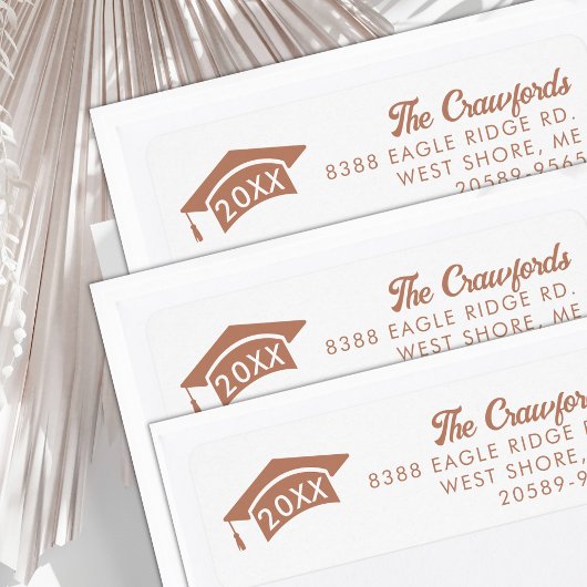 Étiquette Classe de 2025 Graduation Cap Adresse de retour