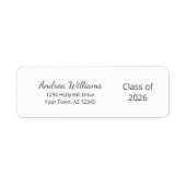 Étiquette Classe de 2025 Simple Graduation Return Adresse (Devant)