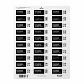 Étiquette Classe de diplôme de Noir (Feuille entière)