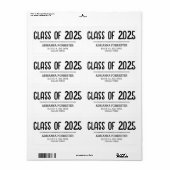 Étiquette Classe de diplômés modernes de 2025 (Feuille entière)