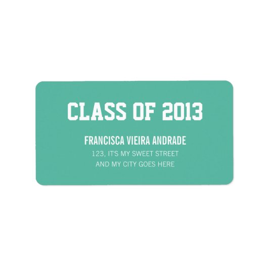 Étiquette Classe de fin d'études secondaires de 2013 Emerald (Devant)