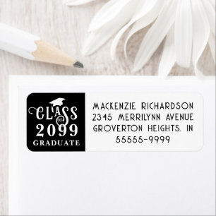 Étiquette Classe de Graduation moderne Année Couleur personn