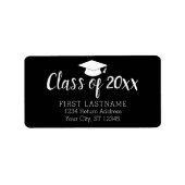 Étiquette Classe de l'année et nom - Noir peut changer de co (Devant)