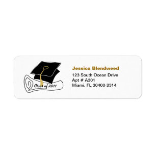 Étiquette Classe du diplôme 2011 d'étiquette de adresse 1
