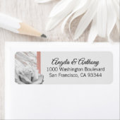 Étiquette Classé élégant rose rose or Mariage gris huile ros (En situation)