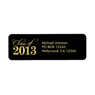Étiquette Classe élégante de noir et d'or de 2013