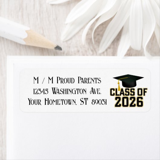Étiquette Classe Letterman de 2026 Graduation (En situation)