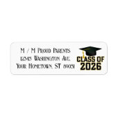 Étiquette Classe Letterman de 2026 Graduation (Devant)