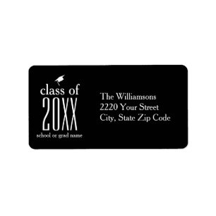 Étiquette Classe moderne de 20XX Graduation Cap Couleur pers