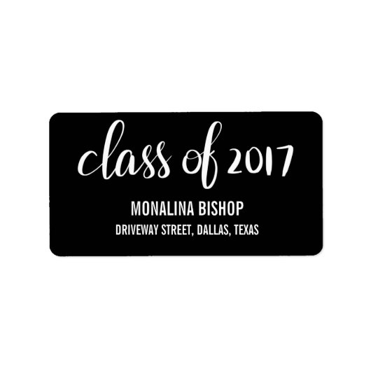 Étiquette Classe Moderne De Diplômés De 2017 Typographie Noi (Devant)