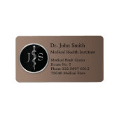 Étiquette Classé Noble bâton d'Asclepius Argent Médicale (Devant)