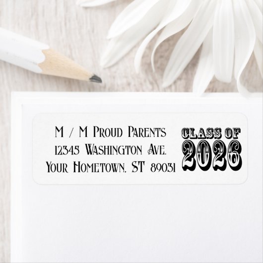 Étiquette Classe Ouest de 2026 Graduation (En situation)