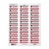 Étiquette Classe Red Striped de 20XX | Couleur modifiable (Feuille entière)