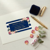 Étiquette Classé rose floral or Marine Bleu raypes