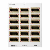 Étiquette Classé rose Floral Parties scintillant or Mariage (Feuille entière)