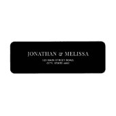 Étiquette Classic Black & White Typography Wedding Address (Devant)