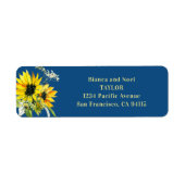 Étiquette Classic Blue Sunflower Return Address Labels (Devant)