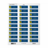 Étiquette Classic Blue Sunflower Return Address Labels (Feuille entière)