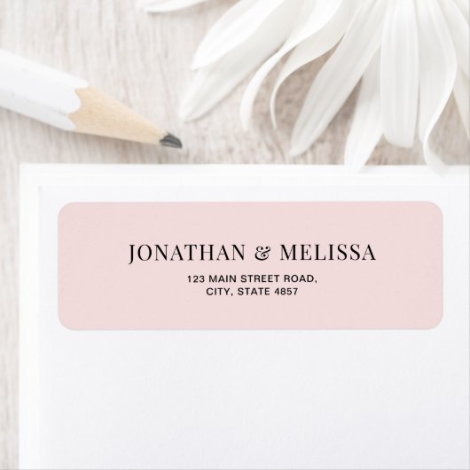 Étiquette Classic Blush Pink Typography Wedding Address (En situation)