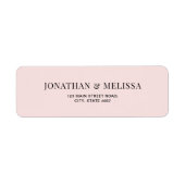 Étiquette Classic Blush Pink Typography Wedding Address (Devant)