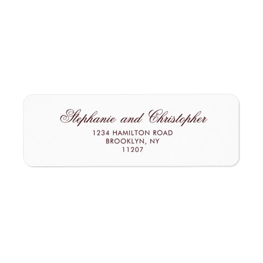 Étiquette Classic Burgundy Return Address Label (Devant)